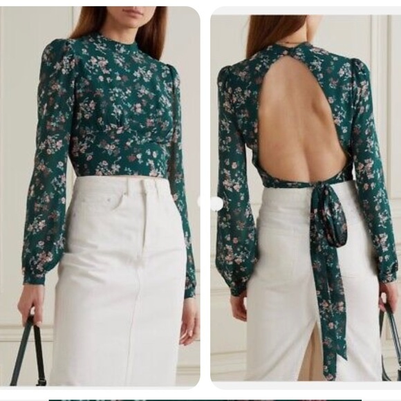 Reformation Tops - NWT Reformation Emilia Tie Long Sleeve Top size 12
